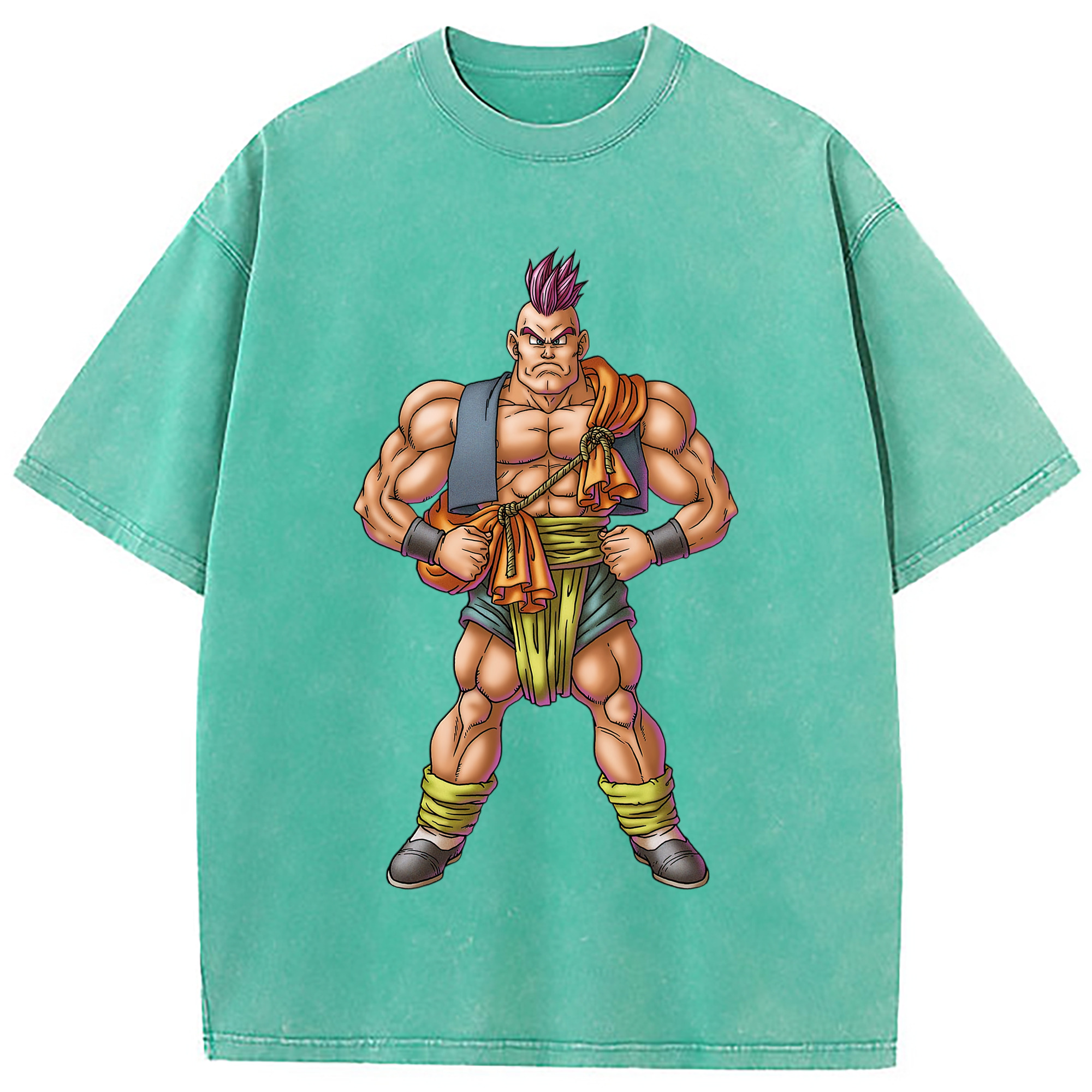 （画像用） ドラゴンクエスト Doragon Kuesuto Dragon Quest 綿100% ヴィンテージ風 半袖Tシャツ（フロントプリント）